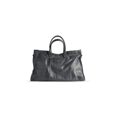 BALENCIAGA WOMEN'S LE CITY BAG MEDIUM IN VOLCANIC ROCK 8230582ABEK1251 (37*23.4*14.9cm)